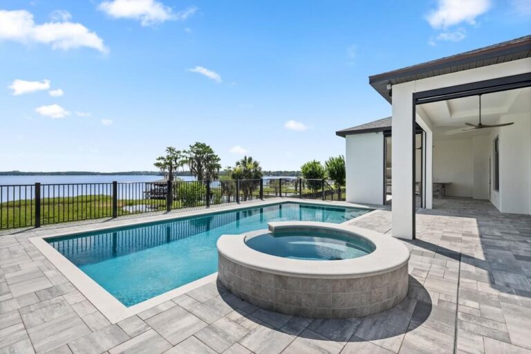 Custom home with swimming pool and patio built for Florida living in Yalaha FL
